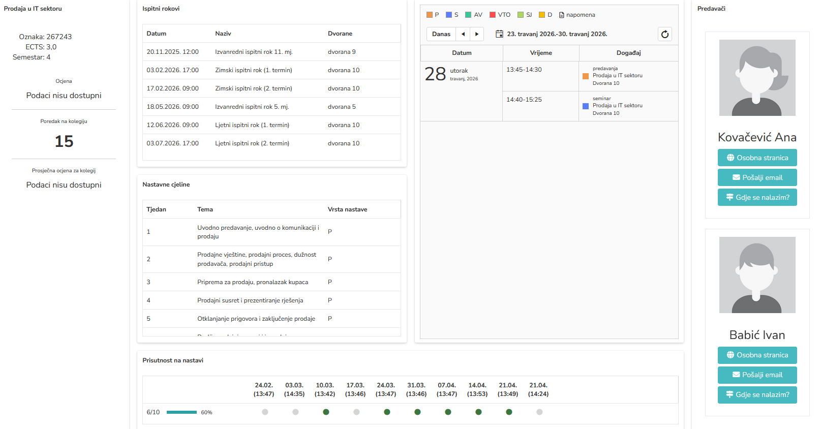 Studentski portal Academio